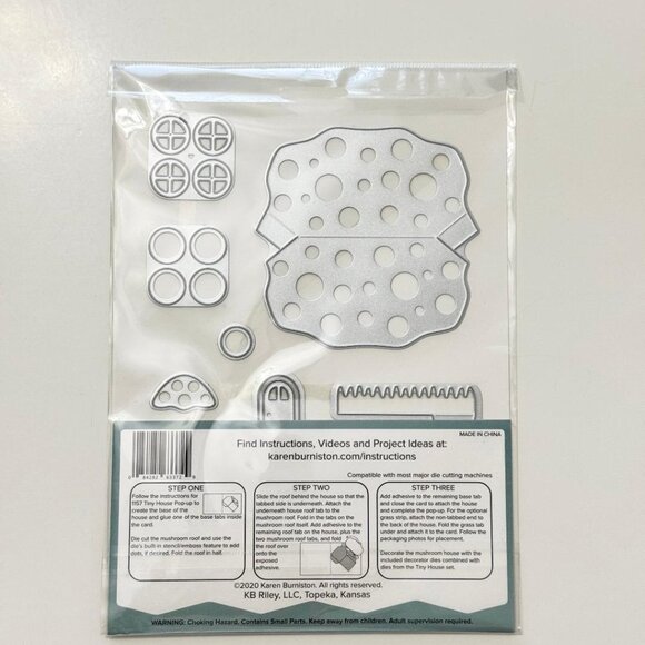 Mushroom Tiny House Add-ons Metal Die #1158 Cut by Karen Burniston - Picture 3 of 3